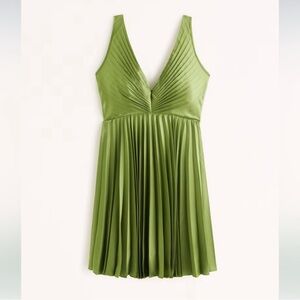 The A&F Giselle Pleated Mini Dress, Green Summer Dress, Abercrombie & Fitch